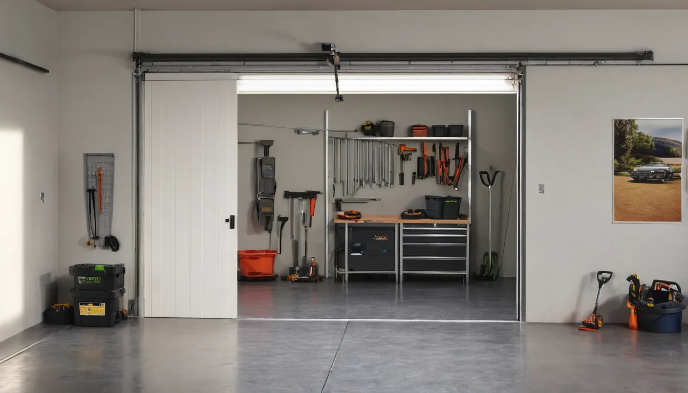 Friendly independent provider checking a torsion spring above a garage door in a Parma home